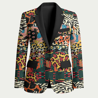 African Mixed Wild Animal Skins Blazer