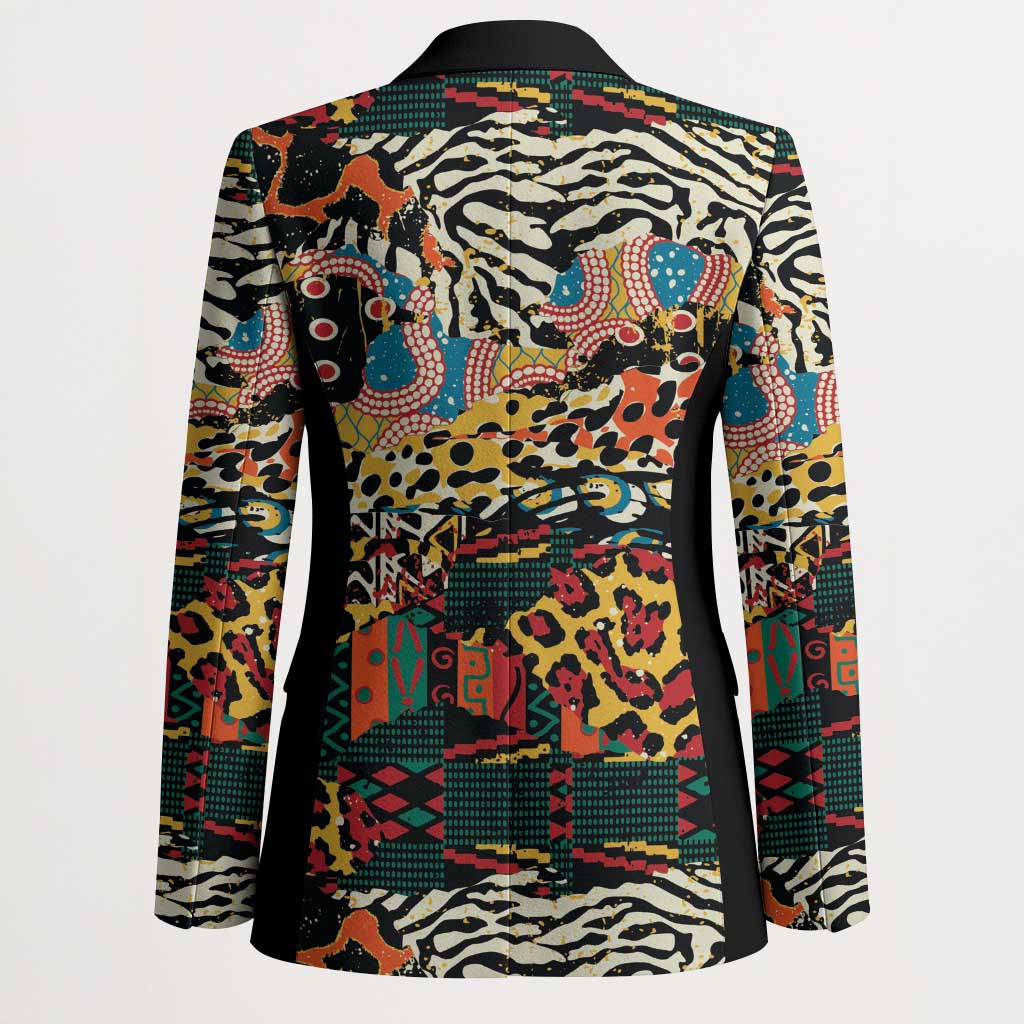 African Mixed Wild Animal Skins Blazer