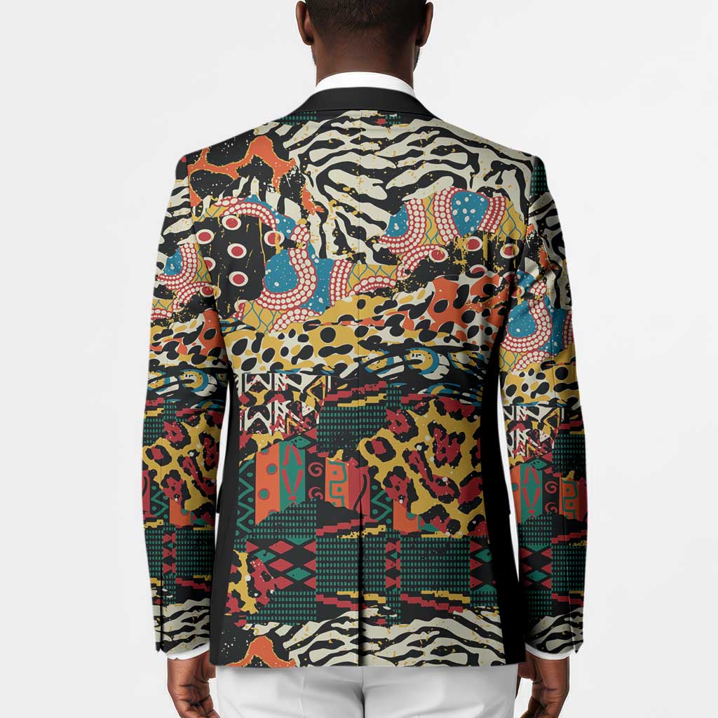 African Mixed Wild Animal Skins Blazer