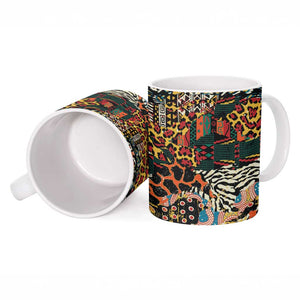 African Mixed Wild Animal Skins Ceramic Mug