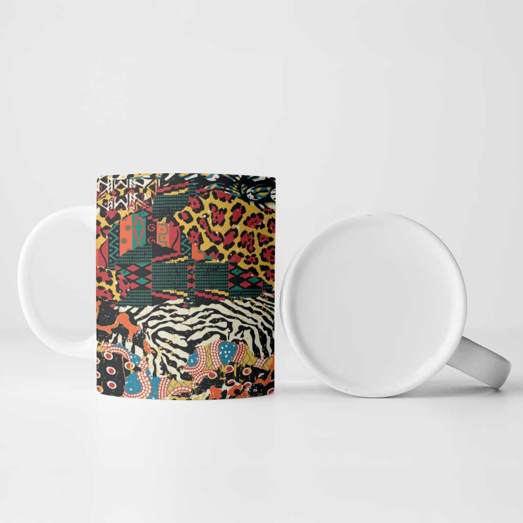 African Mixed Wild Animal Skins Ceramic Mug