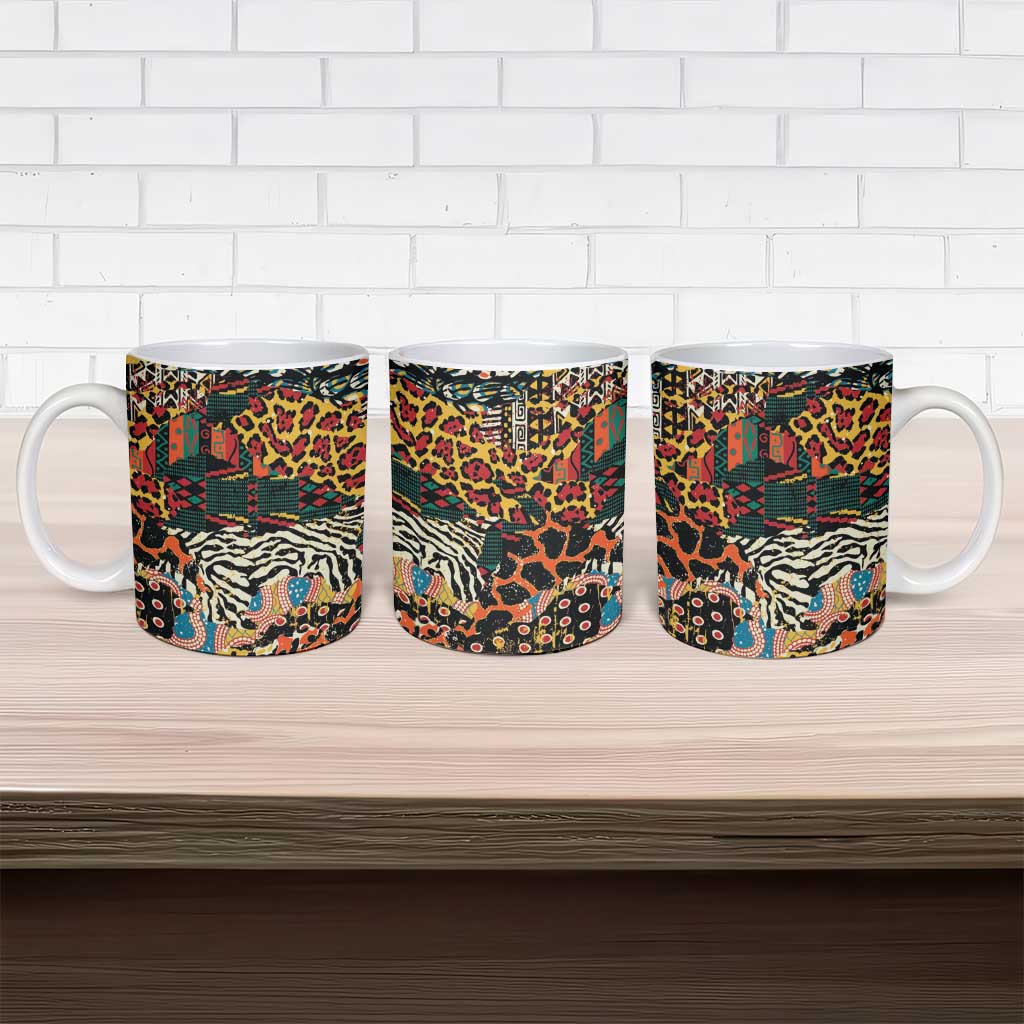 African Mixed Wild Animal Skins Ceramic Mug