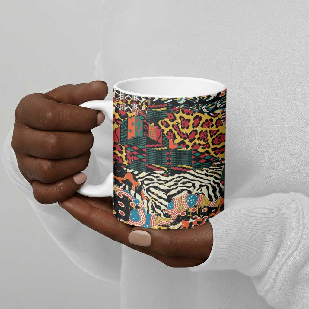 African Mixed Wild Animal Skins Ceramic Mug