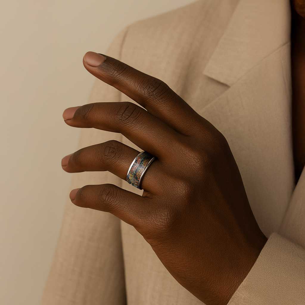 African Mixed Wild Animal Skins Classic Ring - African Pride
