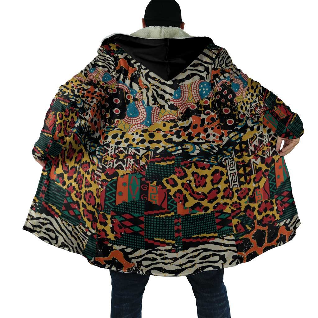 African Mixed Wild Animal Skins Cloak