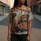 African Mixed Wild Animal Skins Cross Shoulder Shirt