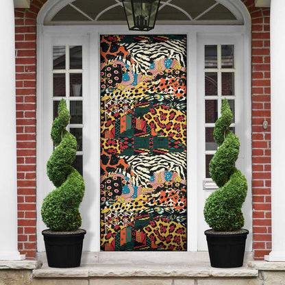 African Mixed Wild Animal Skins Door Cover