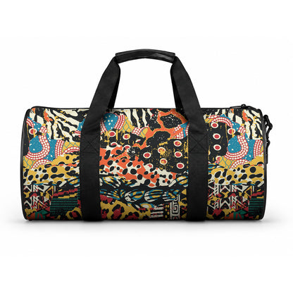 African Mixed Wild Animal Skins Duffle Bag