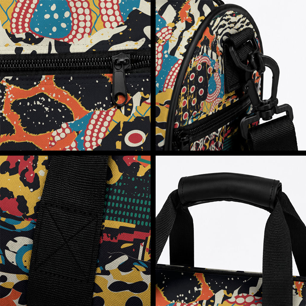 African Mixed Wild Animal Skins Duffle Bag