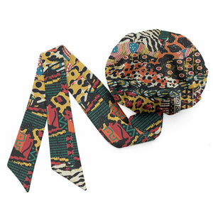 African Mixed Wild Animal Skins Easy Headwrap