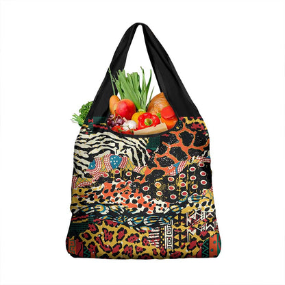 African Mixed Wild Animal Skins Grocery Bag