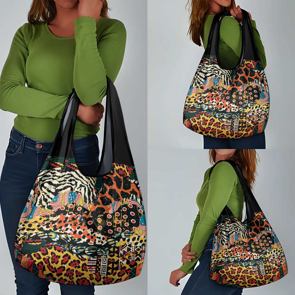 African Mixed Wild Animal Skins Grocery Bag