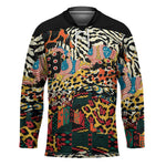 African Mixed Wild Animal Skins Hockey Jersey