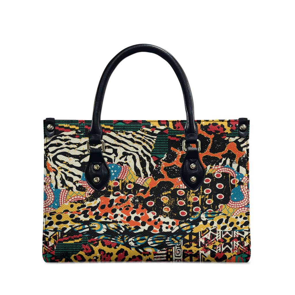 African Mixed Wild Animal Skins Leather Bag