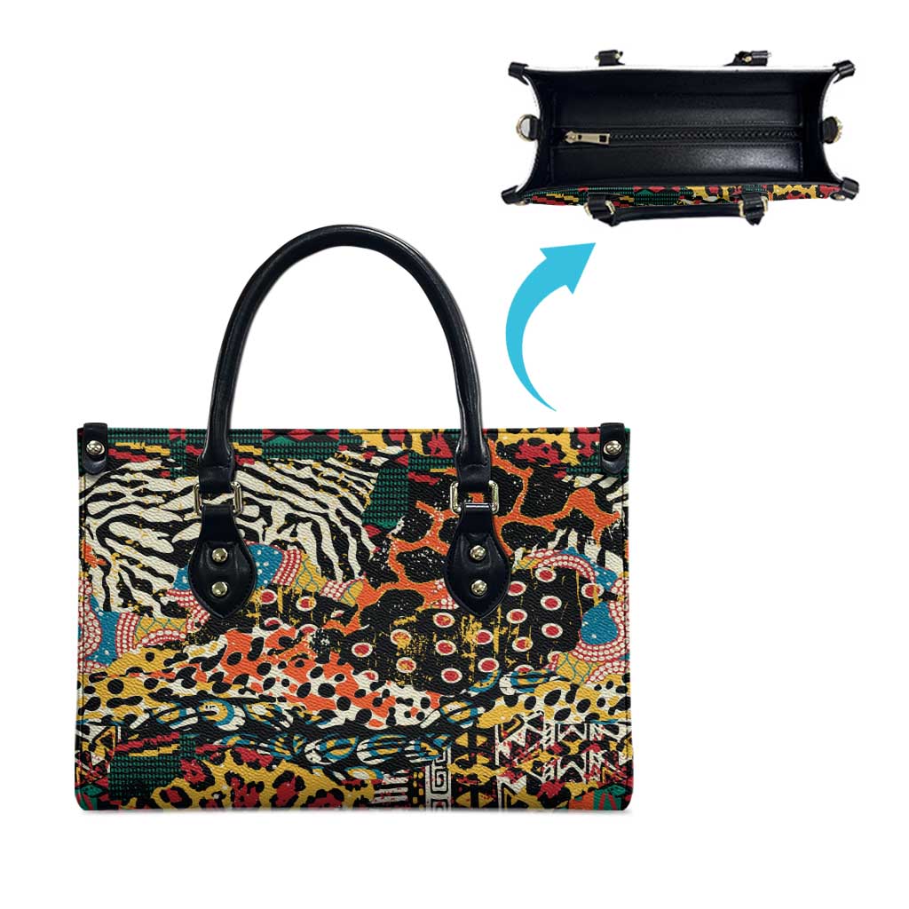 African Mixed Wild Animal Skins Leather Bag