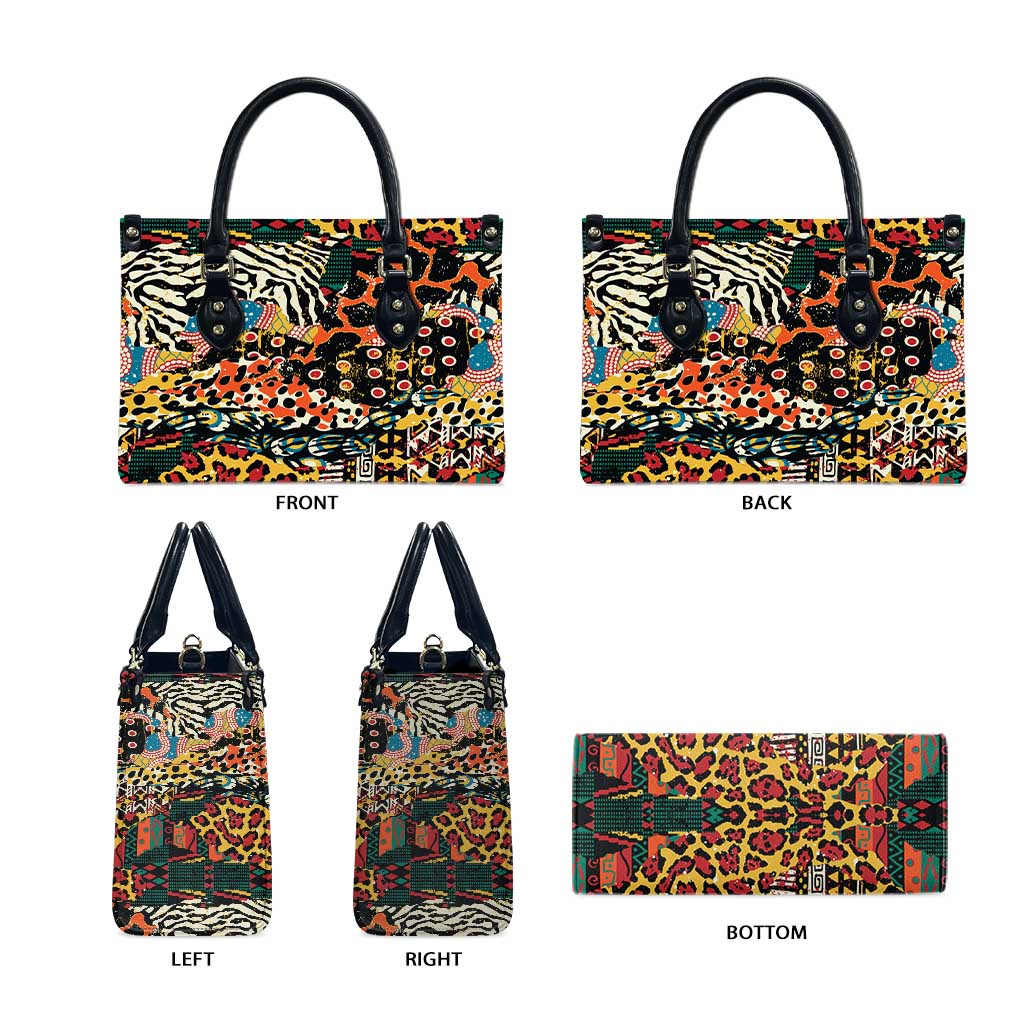 African Mixed Wild Animal Skins Leather Bag