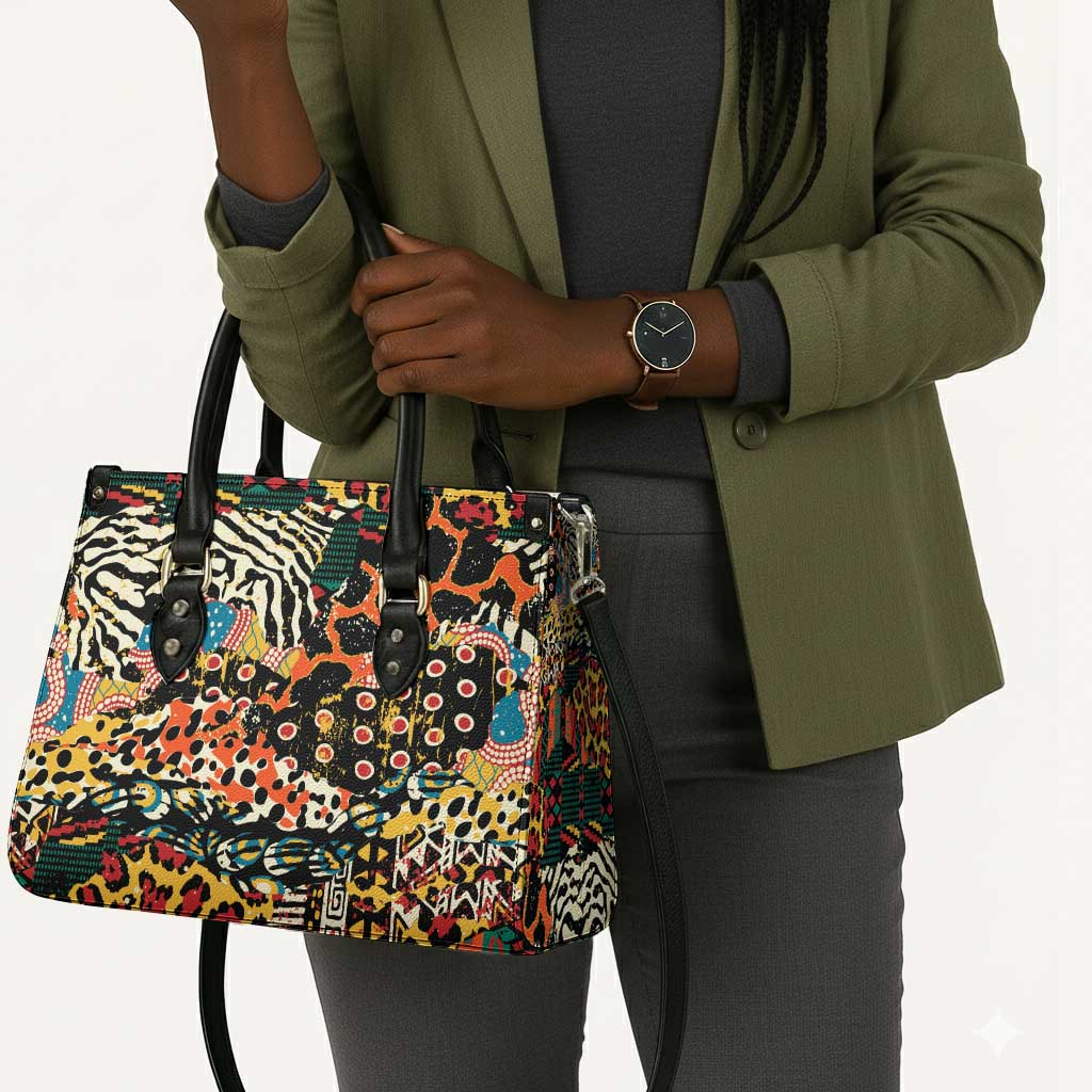 African Mixed Wild Animal Skins Leather Bag