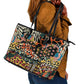 African Mixed Wild Animal Skins Leather Tote Bag
