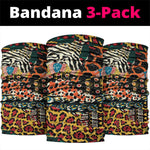 African Mixed Wild Animal Skins Neck Gaiter LT9