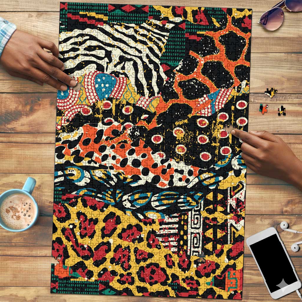 African Mixed Wild Animal Skins Puzzle
