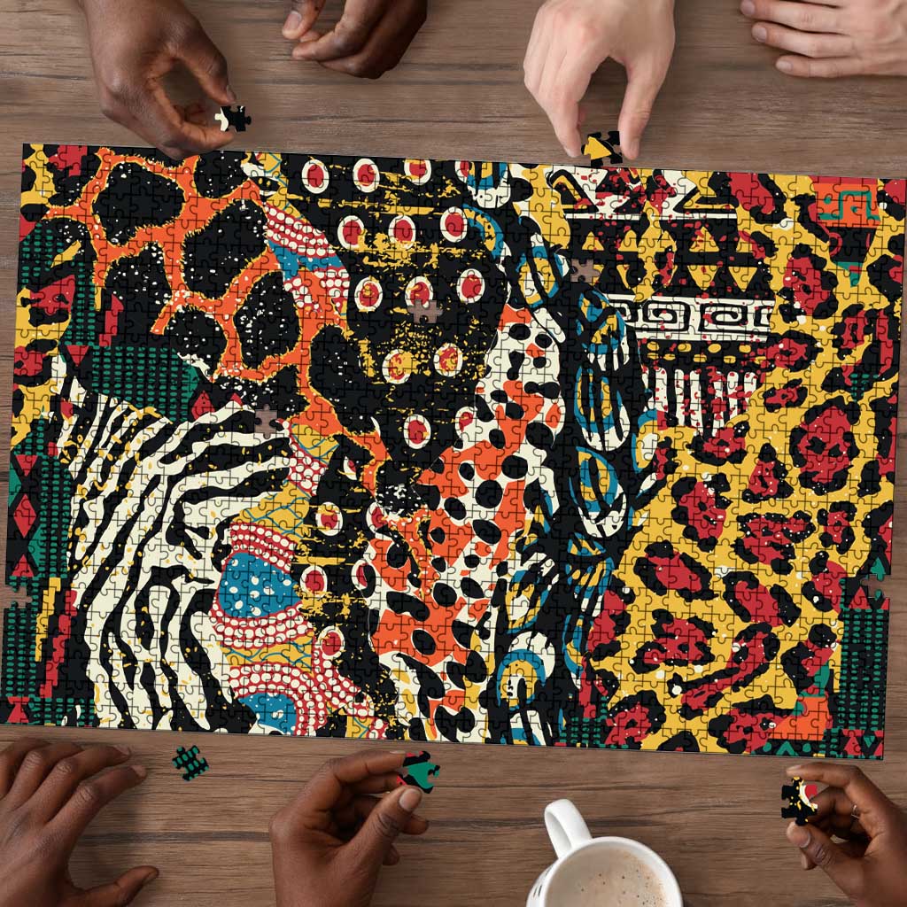 African Mixed Wild Animal Skins Puzzle