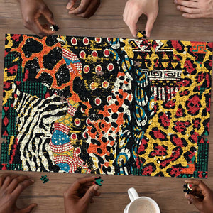 African Mixed Wild Animal Skins Puzzle