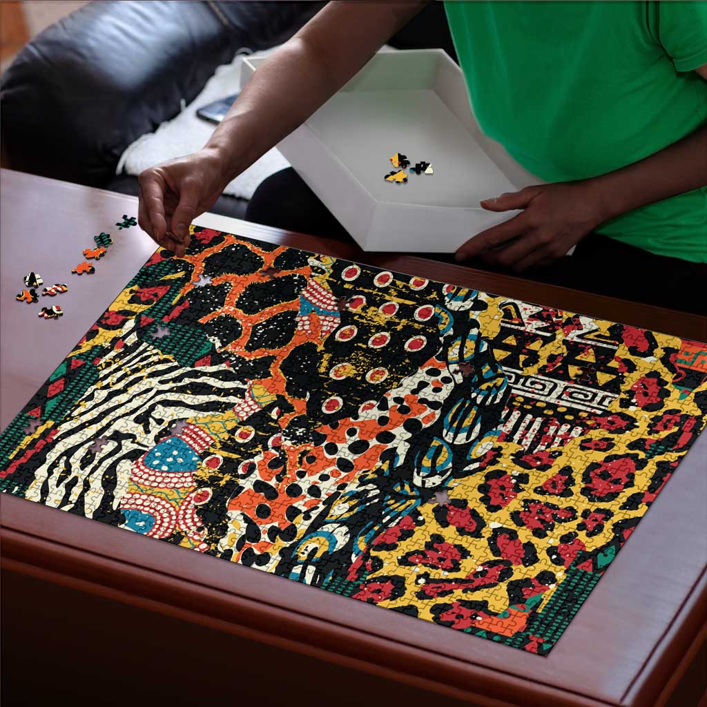 African Mixed Wild Animal Skins Puzzle