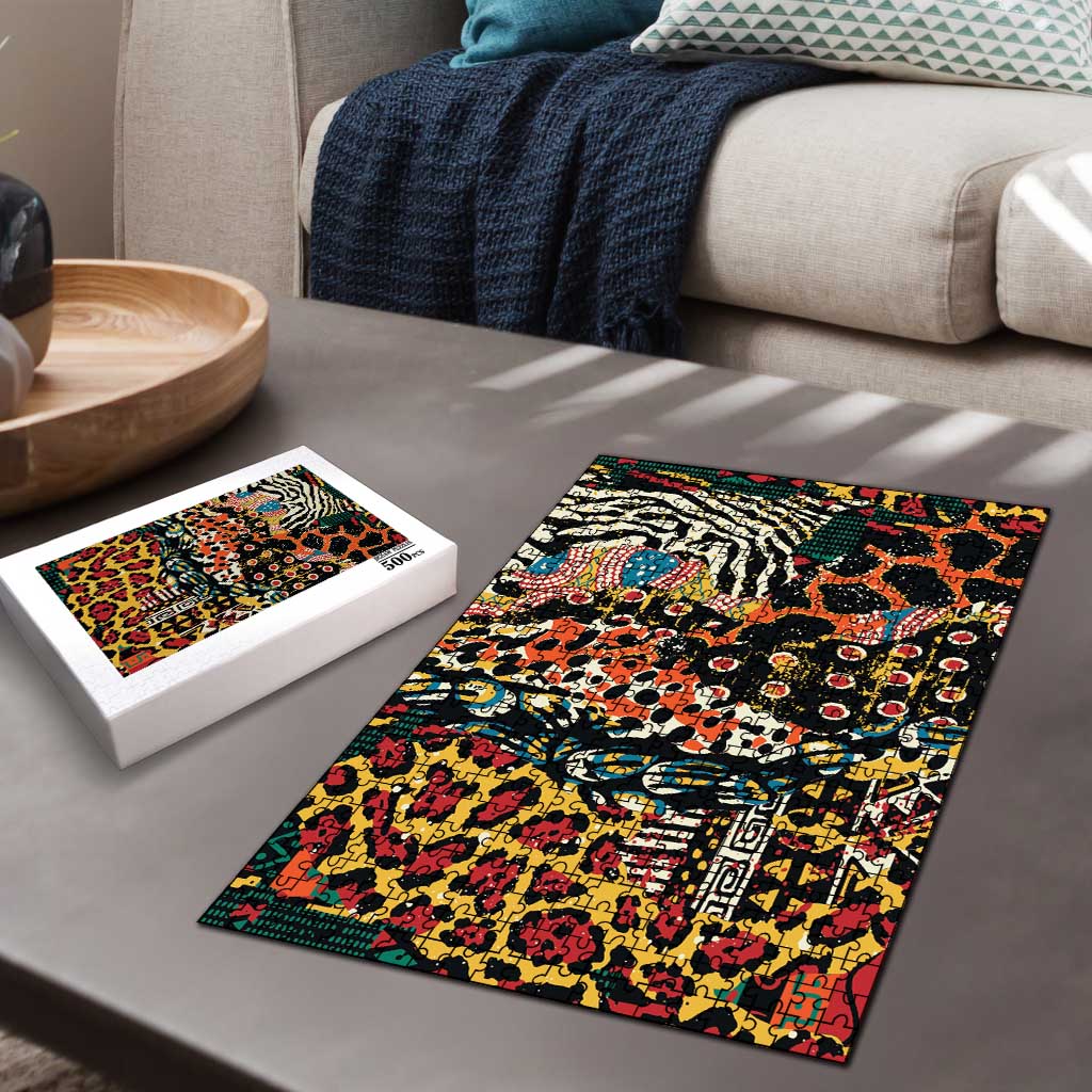 African Mixed Wild Animal Skins Puzzle