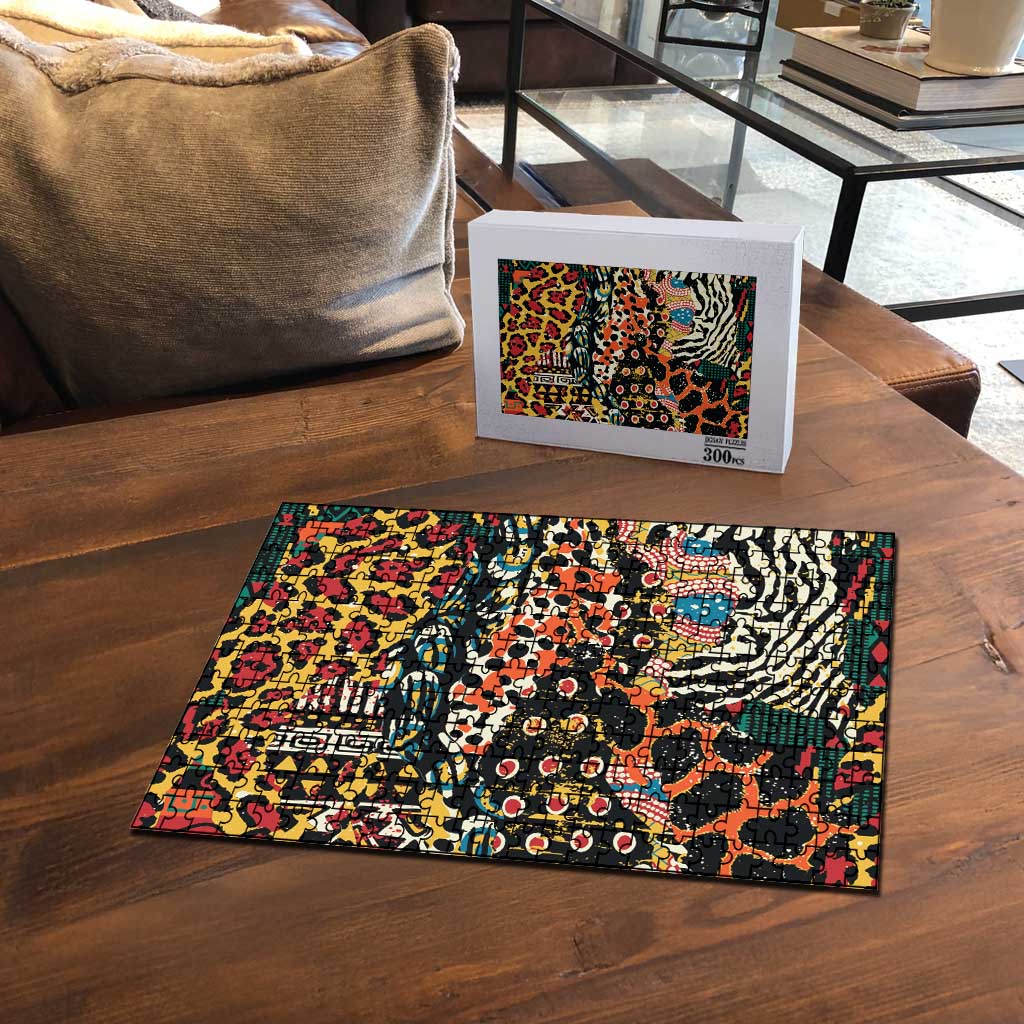 African Mixed Wild Animal Skins Puzzle