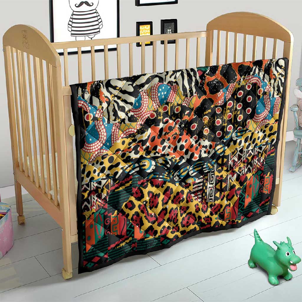 African Mixed Wild Animal Skins Quilt