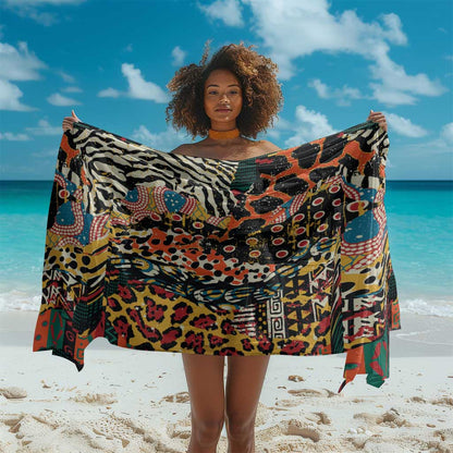 African Mixed Wild Animal Skins Sarong