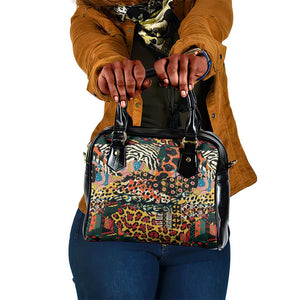 African Mixed Wild Animal Skins Shoulder Handbag