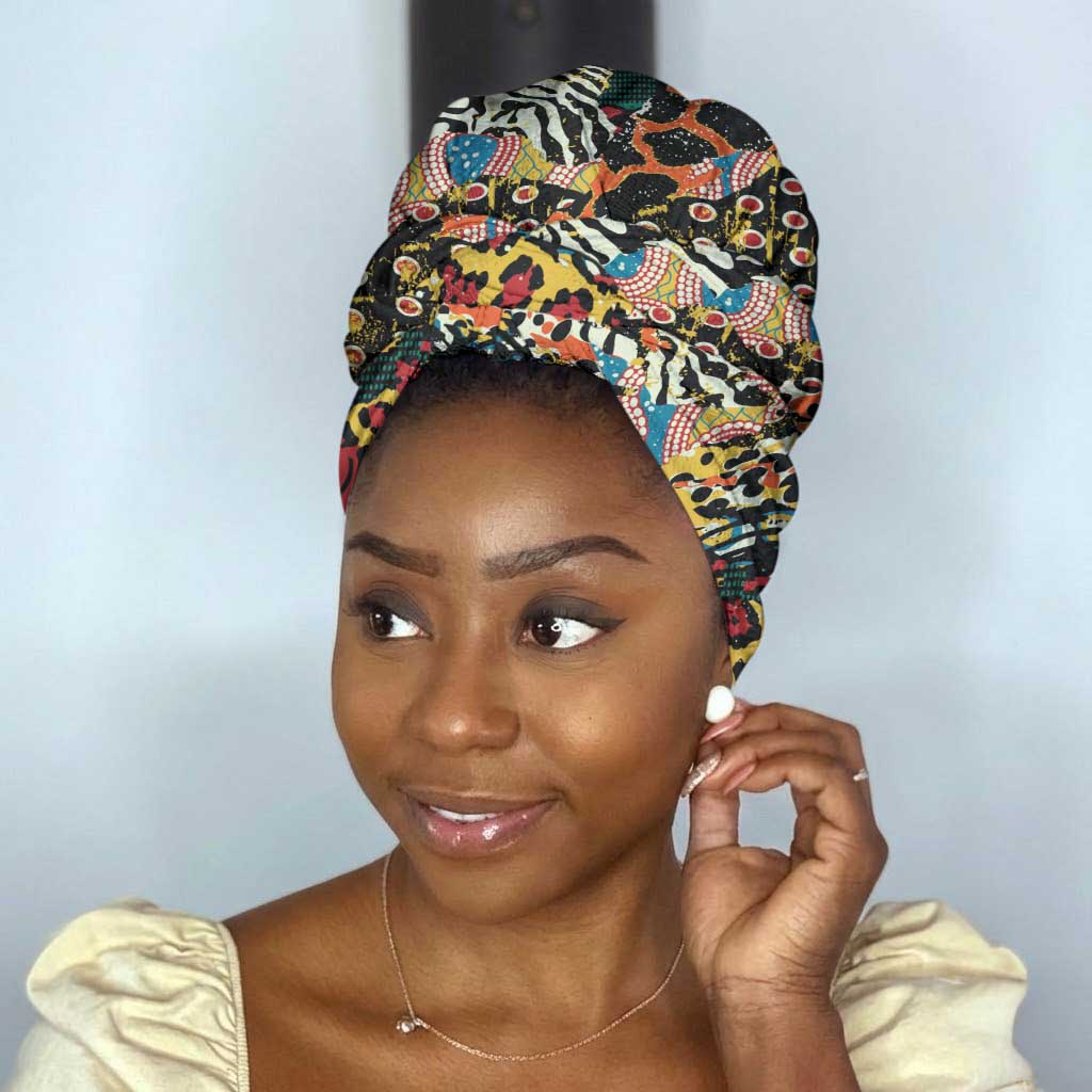 African Mixed Wild Animal Skins Simple Headwrap