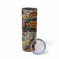 African Mixed Wild Animal Skins Skinny Tumbler