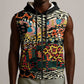 African Mixed Wild Animal Skins Sleeveless Zip Hoodie - African Pride