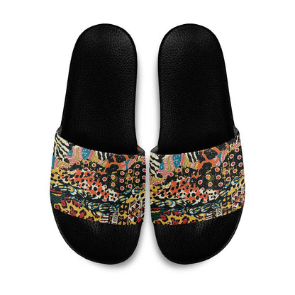 African Mixed Wild Animal Skins Slide Sandals