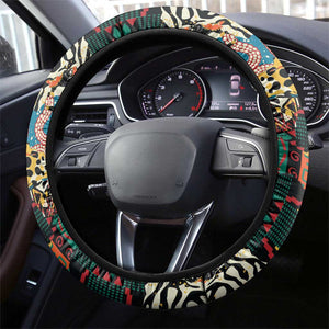 African Mixed Wild Animal Skins Steering Wheel Cover