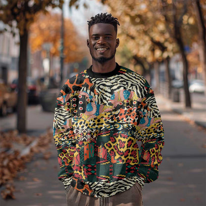 African Mixed Wild Animal Skins Sweatshirt