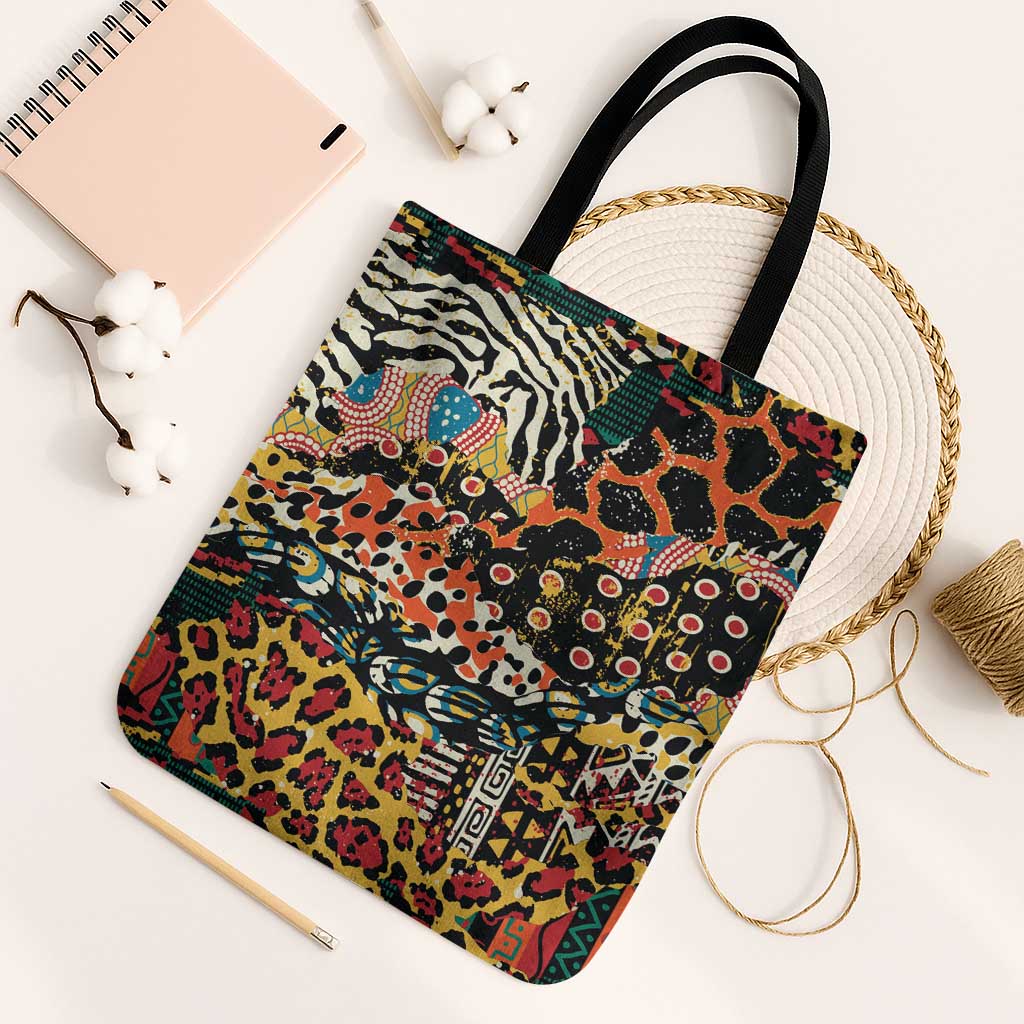African Mixed Wild Animal Skins Tote Bag