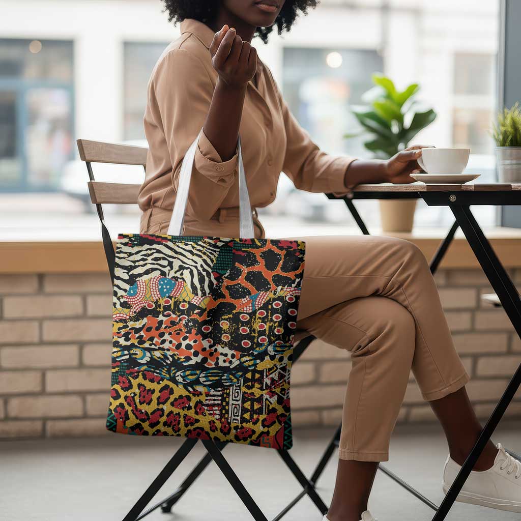 African Mixed Wild Animal Skins Tote Bag