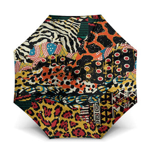 African Mixed Wild Animal Skins Umbrella