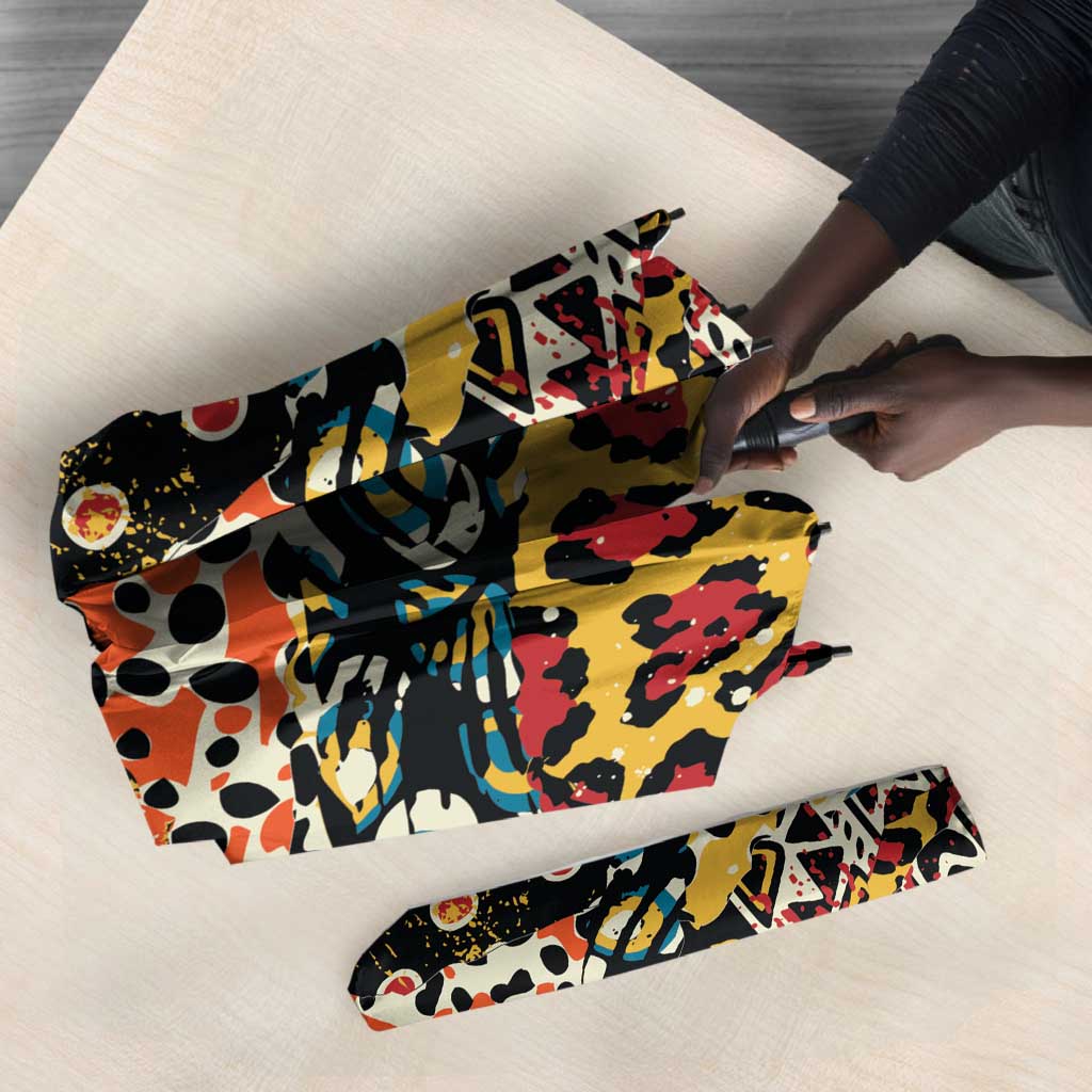 African Mixed Wild Animal Skins Umbrella