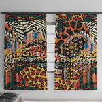 African Mixed Wild Animal Skins Window Curtain