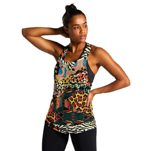 African Mixed Wild Animal Skins Women Racerback Tank