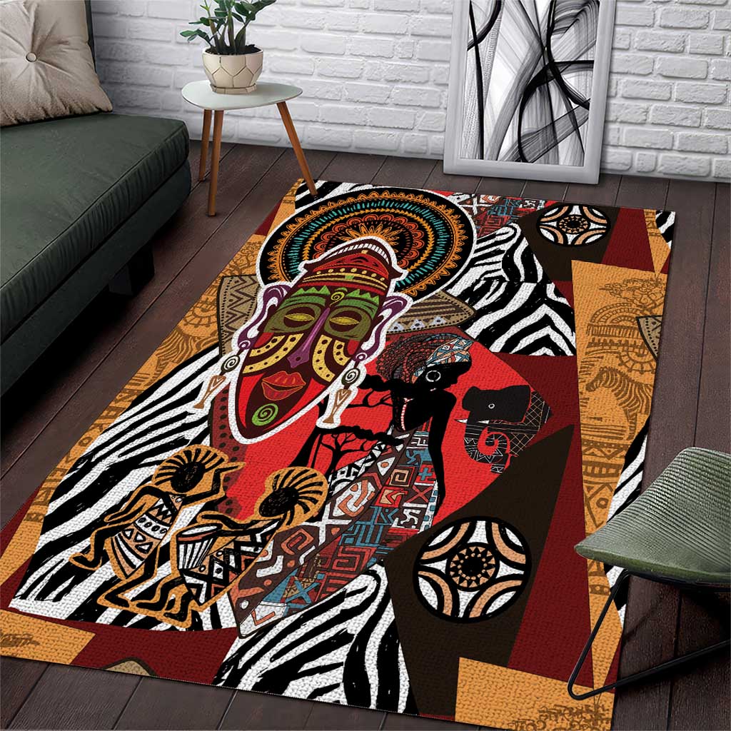 Beautiful African Women Ethnic Motifs Area Rug