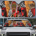 Beautiful African Women Ethnic Motifs Auto Sun Shade