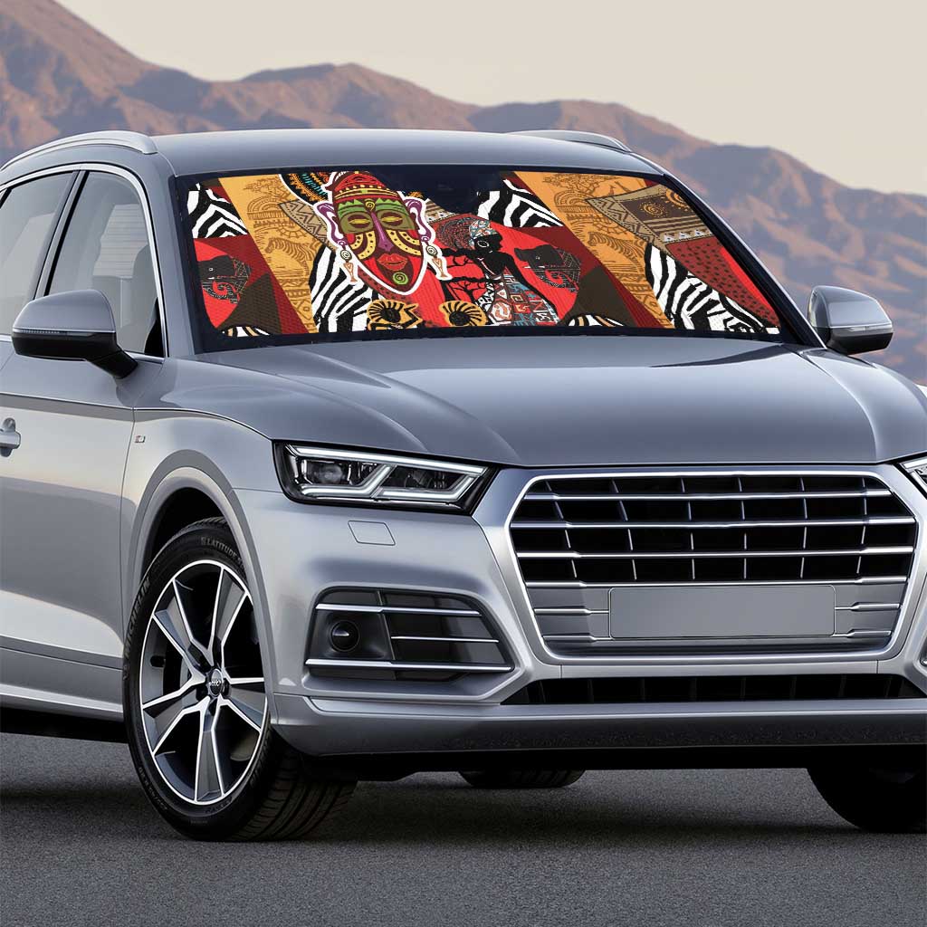 Beautiful African Women Ethnic Motifs Auto Sun Shade