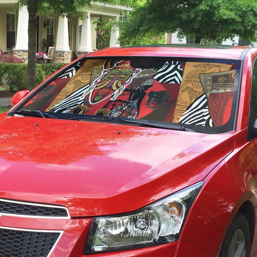 Beautiful African Women Ethnic Motifs Auto Sun Shade