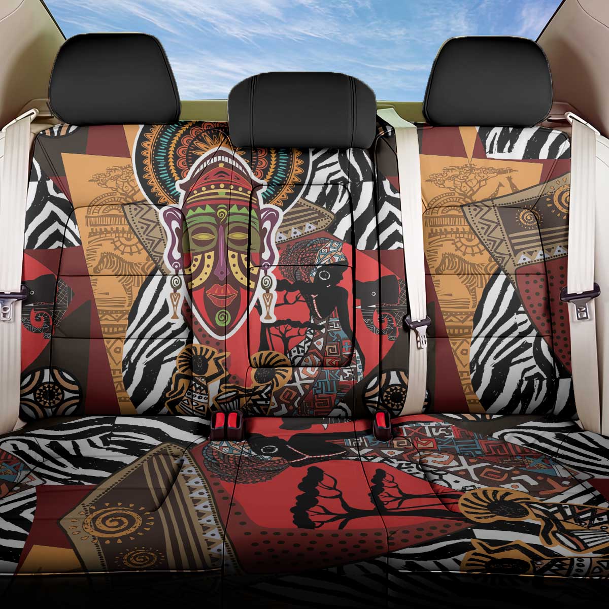 Beautiful African Women Ethnic Motifs Back Car Seat Cover