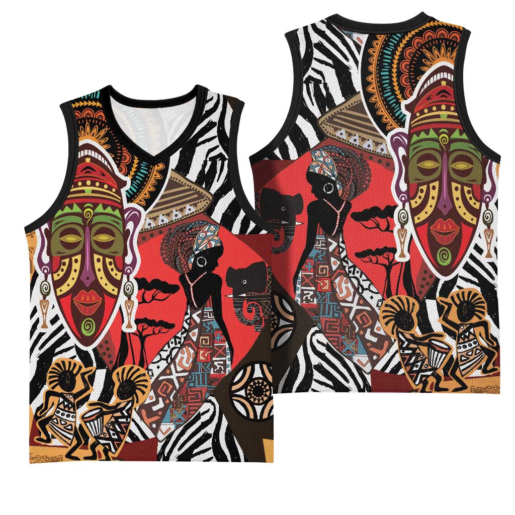 Beautiful African Women Ethnic Motifs Basketball Jersey LT9